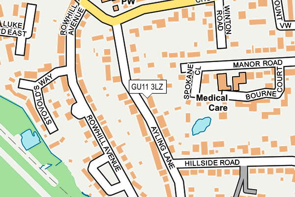 GU11 3LZ map - OS OpenMap – Local (Ordnance Survey)
