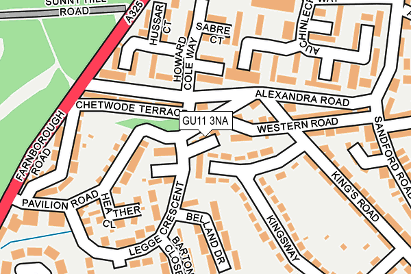 GU11 3NA map - OS OpenMap – Local (Ordnance Survey)