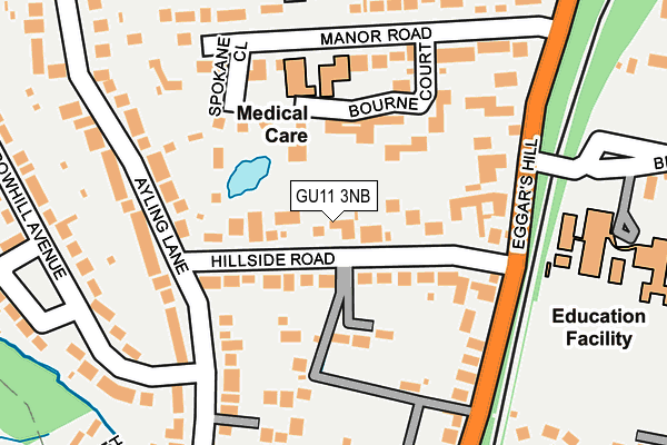 GU11 3NB map - OS OpenMap – Local (Ordnance Survey)