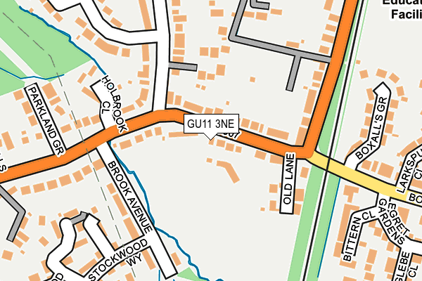 GU11 3NE map - OS OpenMap – Local (Ordnance Survey)