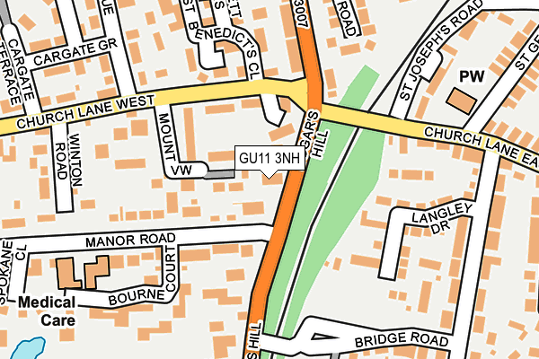 GU11 3NH map - OS OpenMap – Local (Ordnance Survey)