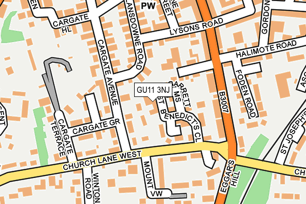 GU11 3NJ map - OS OpenMap – Local (Ordnance Survey)