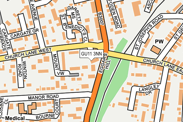 GU11 3NN map - OS OpenMap – Local (Ordnance Survey)