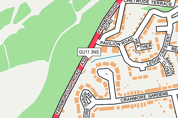 GU11 3NS map - OS OpenMap – Local (Ordnance Survey)