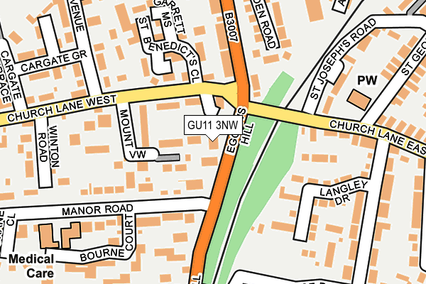 GU11 3NW map - OS OpenMap – Local (Ordnance Survey)