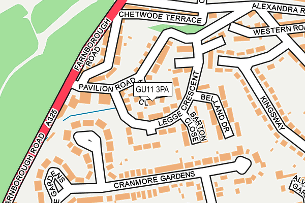 GU11 3PA map - OS OpenMap – Local (Ordnance Survey)