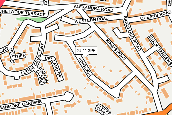 GU11 3PE map - OS OpenMap – Local (Ordnance Survey)