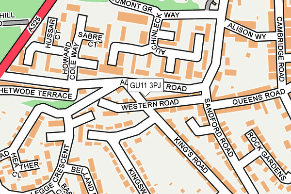 GU11 3PJ map - OS OpenMap – Local (Ordnance Survey)