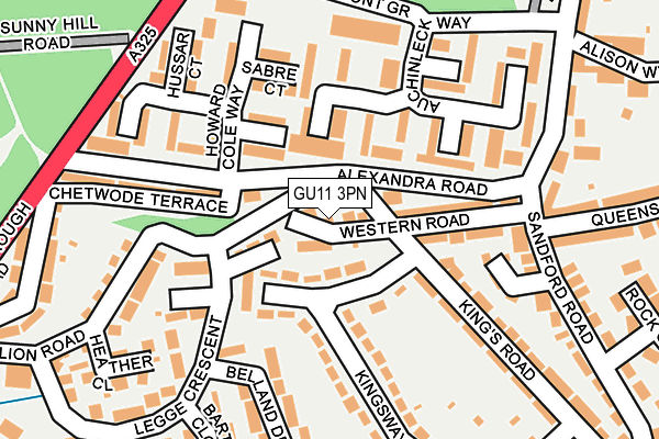 GU11 3PN map - OS OpenMap – Local (Ordnance Survey)