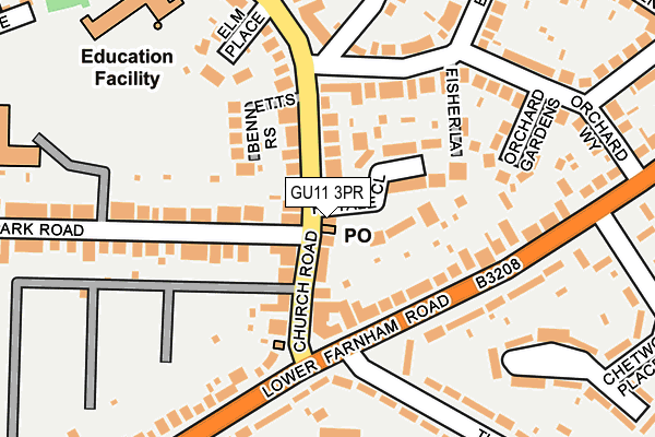 GU11 3PR map - OS OpenMap – Local (Ordnance Survey)