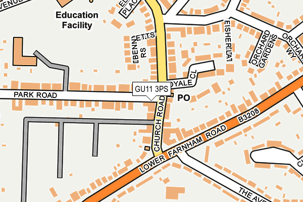 GU11 3PS map - OS OpenMap – Local (Ordnance Survey)