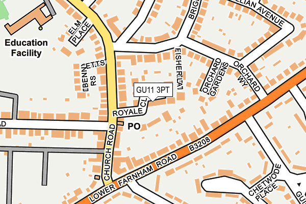 GU11 3PT map - OS OpenMap – Local (Ordnance Survey)