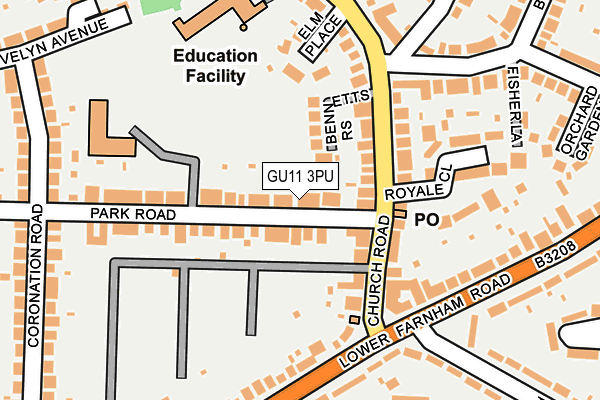 GU11 3PU map - OS OpenMap – Local (Ordnance Survey)