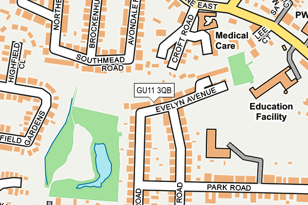 GU11 3QB map - OS OpenMap – Local (Ordnance Survey)