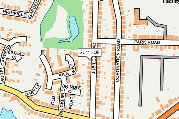 GU11 3QE map - OS OpenMap – Local (Ordnance Survey)