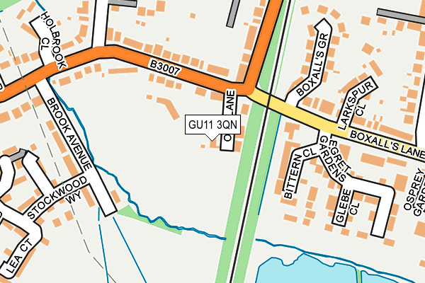 GU11 3QN map - OS OpenMap – Local (Ordnance Survey)