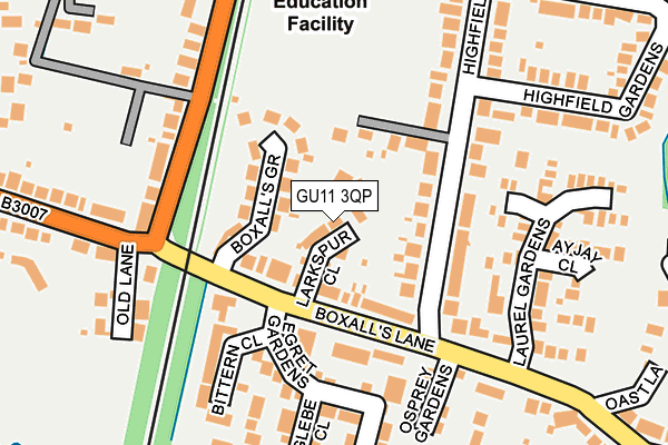 GU11 3QP map - OS OpenMap – Local (Ordnance Survey)