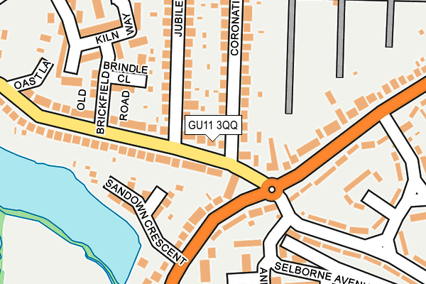 GU11 3QQ map - OS OpenMap – Local (Ordnance Survey)