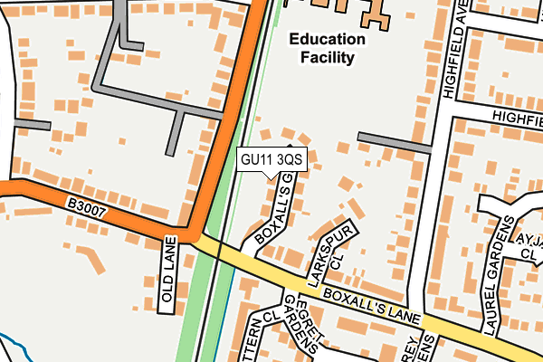 GU11 3QS map - OS OpenMap – Local (Ordnance Survey)