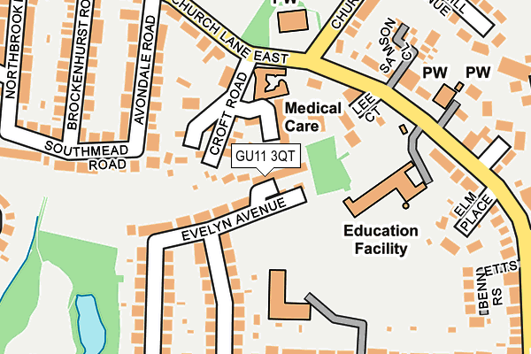GU11 3QT map - OS OpenMap – Local (Ordnance Survey)