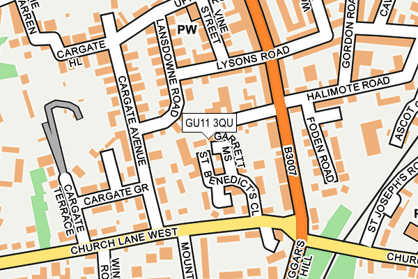 GU11 3QU map - OS OpenMap – Local (Ordnance Survey)