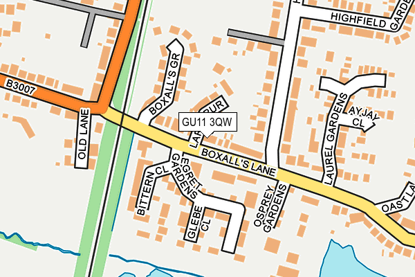 GU11 3QW map - OS OpenMap – Local (Ordnance Survey)