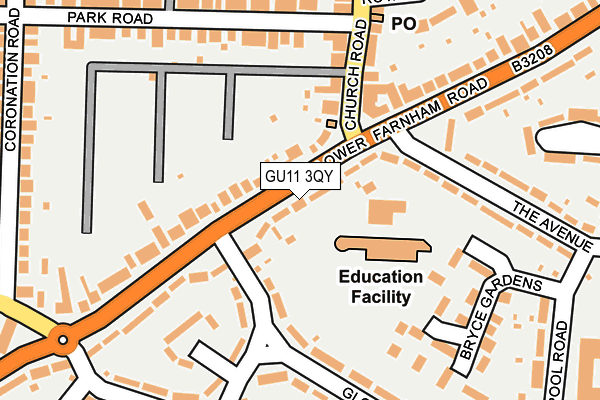 GU11 3QY map - OS OpenMap – Local (Ordnance Survey)