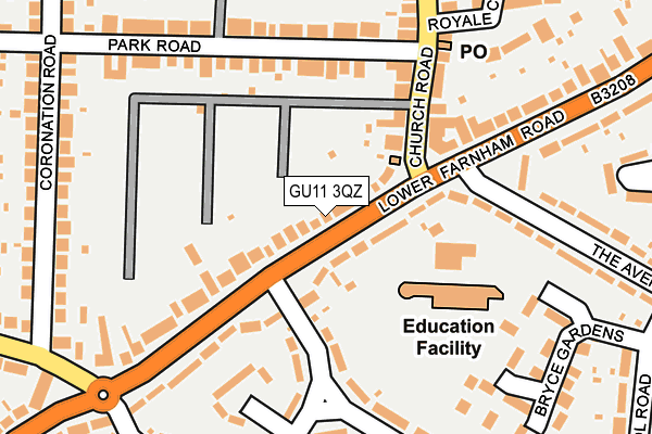 GU11 3QZ map - OS OpenMap – Local (Ordnance Survey)