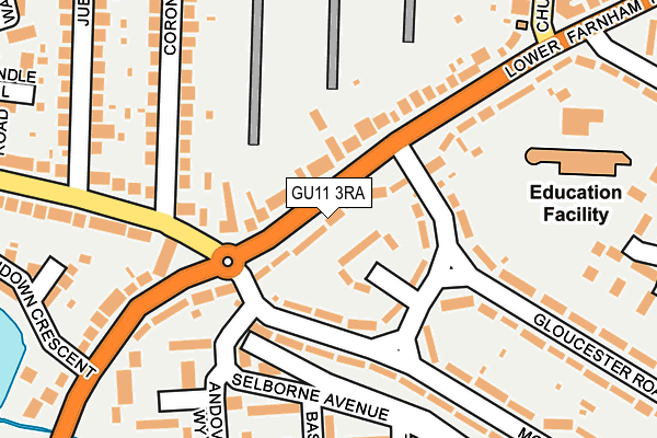 GU11 3RA map - OS OpenMap – Local (Ordnance Survey)