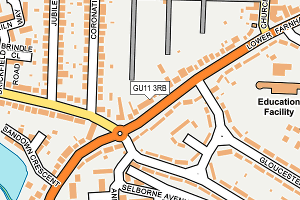 GU11 3RB map - OS OpenMap – Local (Ordnance Survey)