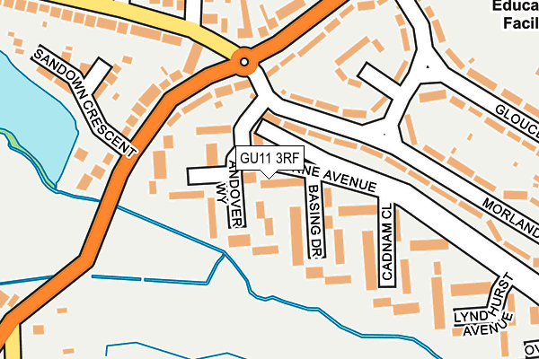 GU11 3RF map - OS OpenMap – Local (Ordnance Survey)