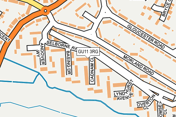 GU11 3RG map - OS OpenMap – Local (Ordnance Survey)