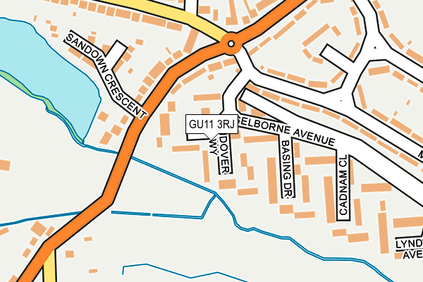GU11 3RJ map - OS OpenMap – Local (Ordnance Survey)