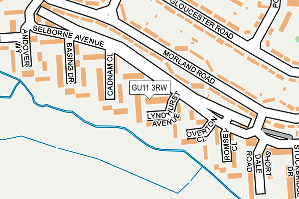 GU11 3RW map - OS OpenMap – Local (Ordnance Survey)