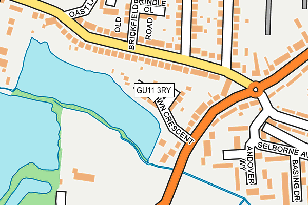 GU11 3RY map - OS OpenMap – Local (Ordnance Survey)