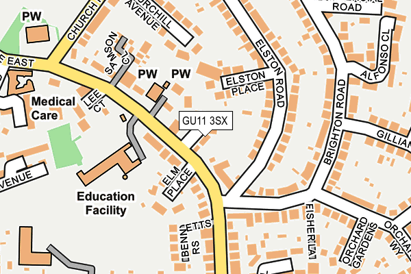 GU11 3SX map - OS OpenMap – Local (Ordnance Survey)
