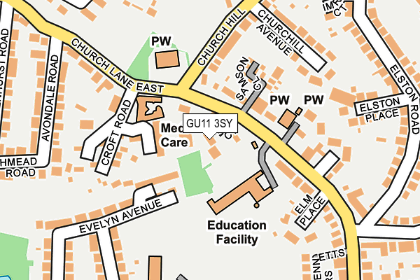 GU11 3SY map - OS OpenMap – Local (Ordnance Survey)