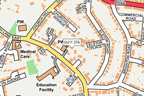 GU11 3TA map - OS OpenMap – Local (Ordnance Survey)