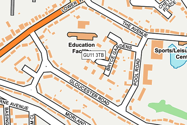 GU11 3TB map - OS OpenMap – Local (Ordnance Survey)