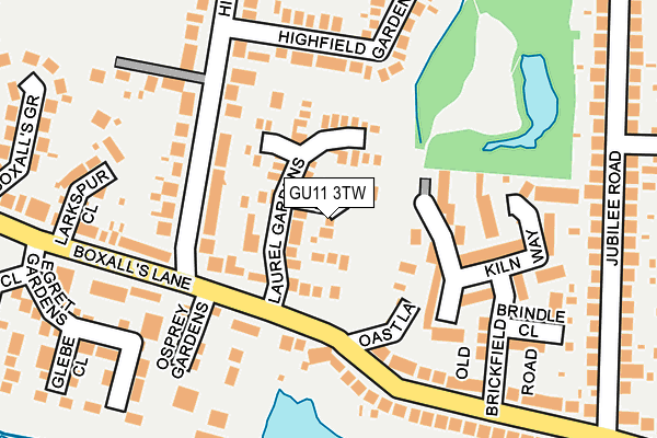 GU11 3TW map - OS OpenMap – Local (Ordnance Survey)