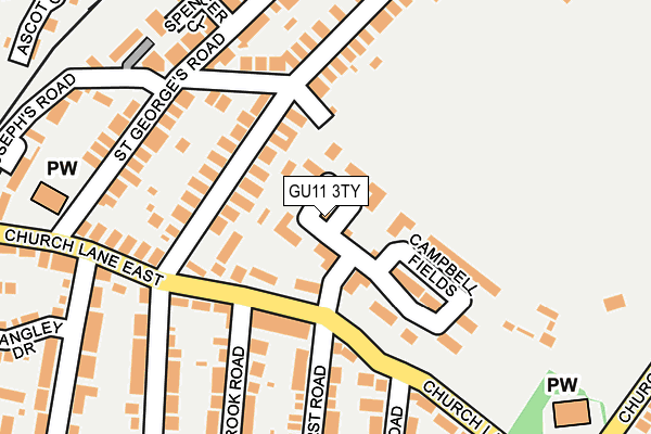 GU11 3TY map - OS OpenMap – Local (Ordnance Survey)