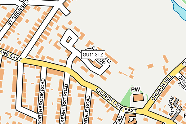 GU11 3TZ map - OS OpenMap – Local (Ordnance Survey)
