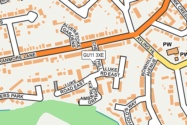 GU11 3XE map - OS OpenMap – Local (Ordnance Survey)