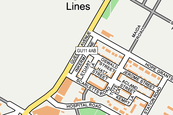 GU11 4AB map - OS OpenMap – Local (Ordnance Survey)