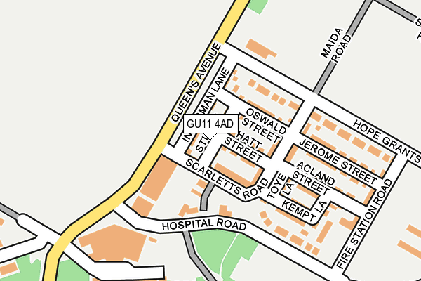 GU11 4AD map - OS OpenMap – Local (Ordnance Survey)