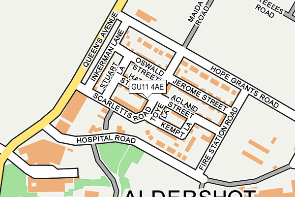 GU11 4AE map - OS OpenMap – Local (Ordnance Survey)