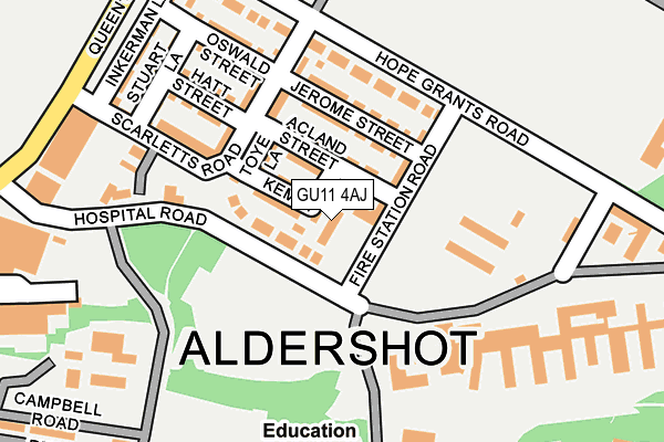 GU11 4AJ map - OS OpenMap – Local (Ordnance Survey)