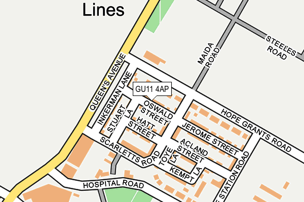 GU11 4AP map - OS OpenMap – Local (Ordnance Survey)