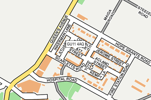GU11 4AQ map - OS OpenMap – Local (Ordnance Survey)