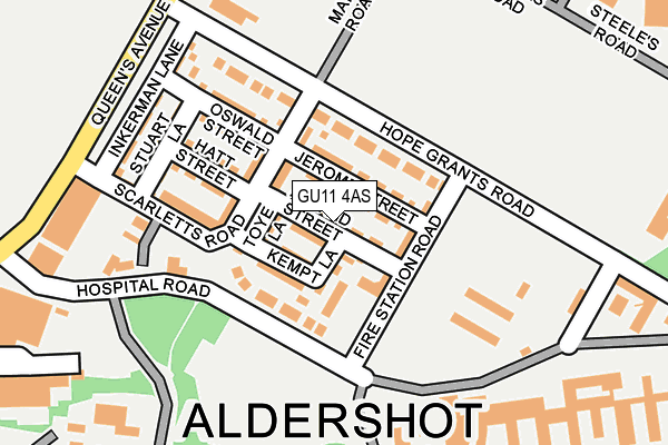 GU11 4AS map - OS OpenMap – Local (Ordnance Survey)